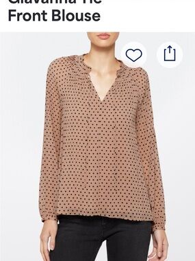 MIA Taupe & Black Polka Dot V-Neck (Stitch Fix)